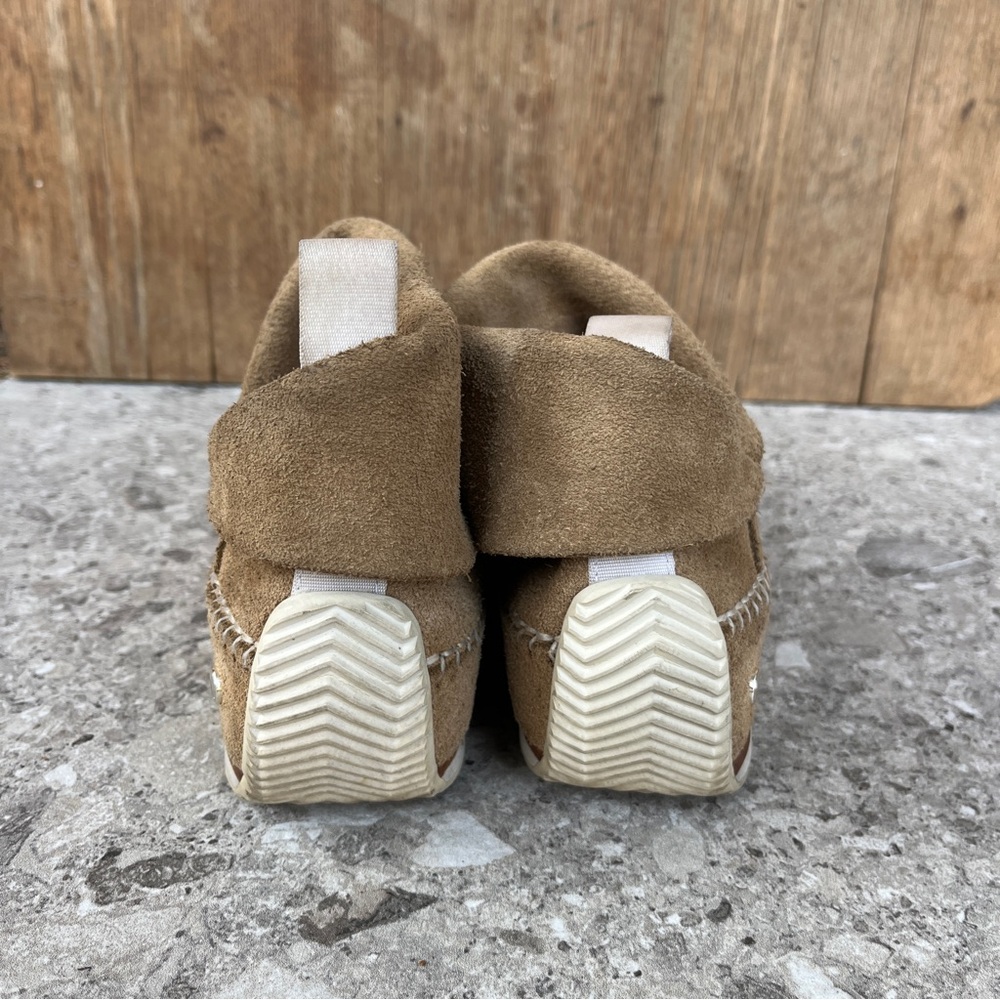 Rag & Bone Brixton Moccasins Stone Tan Suede Ankle Boots Shoes Mocs Boho Slip On - Picture 15 of 16